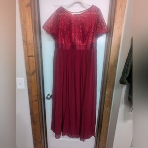 Ever Pretty NWT Burgundy Sequin Maxi Dress Size XL Formal
